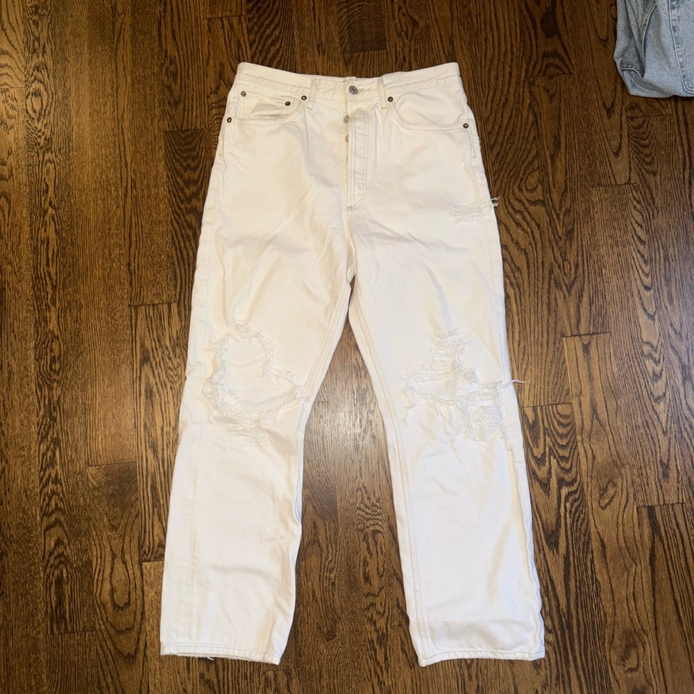 White Distressed Agolde Jeans